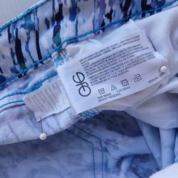 Nine West Chrystie Capri Denim Blue Print 12 stretch soft twill low rise cuffed - Picture 8 of 16